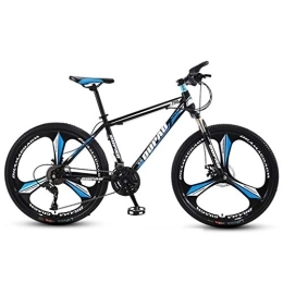 Dsrgwe Bike 26inch Mountain Bike, Hardtail Mountain Bicycles, Double Disc Brake and Front Suspension, 26inch Wheel, Carbon Steel Frame (Color : Black+Blue, Size : 27-speed)