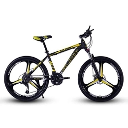 Dsrgwe Bike 26inch Mountain Bike, Steel Hardtail Mountain Bicycles, Dual Disc Brake and Front Suspension, Mag Wheel (Color : Black+Yellow, Size : 21 Speed)