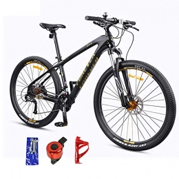 WANYE Mountain Bike 27 / 30 Speed 27.5 Inch Mountain Bike Aluminum Alloy and High Carbon Steel, Full Suspension Disc Brake Outdoor Bikes for Men Women, Lightweight, Multicolor black gold-27speed