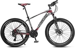 FXMJ Mountain Bike 27.5 Inch Mountain Bikes, Adult 21 / 24 / 27 / 30-Speed Hardtail Mountain Bike, Aluminum Frame, All Terrain Mountain Bike, Adjustable Seat, Black Red, 24 Speed