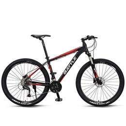 DJYD Mountain Bike 27.5 Inch Mountain Bikes, Adult Men Hardtail Mountain Bikes, Dual Disc Brake Aluminum Frame Mountain Bicycle, Adjustable Seat, Red, 27 Speed FDWFN