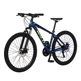 kidsove Bike 27.5 Inch Wheel Mountain Bike, 21 Speed Mens Mountain Bike Aluminum Frame， Dual Disc Brake MTB Bike For Adults (Blue)