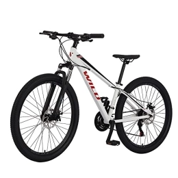 kidsove Bike 27.5 Inch Wheel Mountain Bike, 21 Speed Mens Mountain Bike Aluminum Frame， Dual Disc Brake MTB Bike For Adults (White)