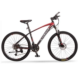 WJSW Mountain Bike 27-Speed Mountain Bikes, 27.5 Inch Big Tire Mountain Trail Bike, Dual-Suspension Mountain Bike, Aluminum Frame, Men's Womens Bicycle, Red