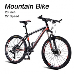 LYRWISHJD Mountain Bike 27 Speed Mountain Tial Bike Lightweight Aluminum Alloy Frame Mechanical Dual Disc Brake Adjustable Seat Spoke Wheel Lockable Front Fork Male And Female Outdoor Fitness ( Color : Red , Size : 26 inch )