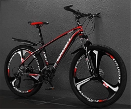 BBZZ Bike 3 Pieces of One-Piece Tires 26 Inch 21 / 24 / 27 / 30 Speed Aluminum Alloy Mountain Bike Full Suspension Mountain Bike Men's And Women's Bicycles, Red, 30 speed