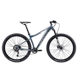 DJYD Bike 9 Speed Mountain Bikes, Aluminum Frame Men's Bicycle with Front Suspension, Unisex Hardtail Mountain Bike, All Terrain Mountain Bike, Blue, 27.5Inch FDWFN (Color : Grey)