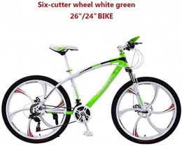 WSJYP Mountain Bike Adult 24 / 26 Inch Mountain Bikes, 21 Speed Dual Disc Brake Mountain Bicycle, Men And Women Variable Speed Bicycle, Student Off-Road Mountain Bike, 24in-Green