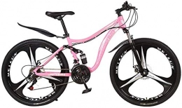 Suge Bike Adult 26-Inch Mountain Bike Bicycle Double Shock Absorber Damping To Resist-Free Car Student Car Adult Bicycle Cycling Riding Outing for School Work (Color : Pink, Size : 21 speed)