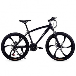 Wghz Mountain Bike Adult Bicycle Variable Speed 24 Inch Bicycle Student Type Integrated Wheel Dual Disc Brakes For Men And Women, Student Cycling Off-Road One-Wheel Racing, Black