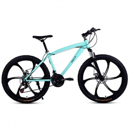 Wghz Mountain Bike Adult Bicycle Variable Speed 24 Inch Bicycle Student Type Integrated Wheel Dual Disc Brakes For Men And Women, Student Cycling Off-Road One-Wheel Racing, Blue