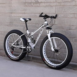 WJSW Mountain Bike Adult Fat Tire Mountain Bike, Off-Road Snow Bike, Double Disc Brake Bikes, Beach Bicycle 24 Inch Wheels