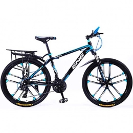 ZHEDYI Mountain Bike Adult Men’s and Womens Mountain Bikes, 21 / 24 / 27 / 30 Shifting Options, 24 / 26in High Carbon Steel Frame Bike, Front and Rear Dual Disc Brakes Bicycle, Multiple Colors ( Color : C-24in , Size : 21 speed )