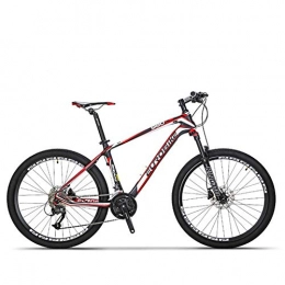 KT Mall Mountain Bike Adult Mountain Bike 26-Inch Carbon Fiber Mountain Off-Road Bike 27-Speed 30-Speed Full Suspension Aluminum Alloy Gear Double Disc Brake Suitable for Outdoor Sports And Fitness of Students, Red, 30 speed