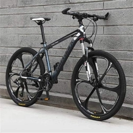 WJSW Bike Adult Mountain Bike 26 Inch Double Disc Brake Off-road Speed Bicycle Men And Women (Color : Black ash, Size : 27 speed)