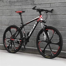 WJSW Bike Adult Mountain Bike 26 Inch Double Disc Brake Off-road Speed Bicycle Men And Women (Color : Black red, Size : 24 speed)