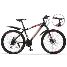 Kays Bike Adult Mountain Bike 26 Inch Wheels Mountain Trail Bike High Carbon Steel Outroad Bicycles 24-Speed Bicycle Front Suspension MTB ​​Gears Dual Disc Brakes Mountain Bicycle For A(Size:24 Speed, Color:Red)