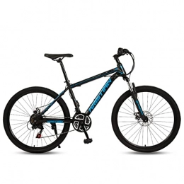 AZXV Mountain Bike Adult Mountain Bike Full Suspension Variable Speed Dual Disc Brakes Mountain Bike ，21 / 24 / 27 Speed Drivetrain，26-Inch Wheels，soft Tail Frame，for Men Women MTB Bicycle black blue-24