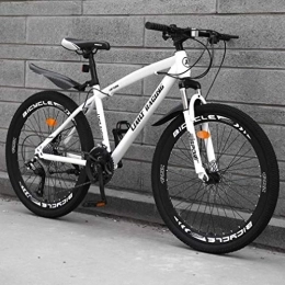WJSW Bike Adult Mountain Bike, High-Carbon Steel Frame Beach Bicycle, Double Disc Brake Off-Road Snow Bikes, Aluminum Alloy 24 Inch Wheels