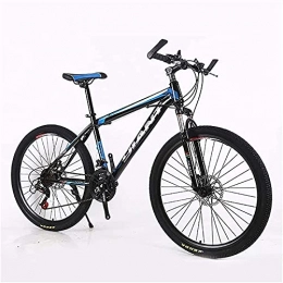 CDPC Bike Adult Mountain Bike / mountain Bike 26 Inch Steel Carbon Mountain Off-road Bike High Carbon Steel Full Spring Frame Bicycle (Color : Blue, Size : 24speed)