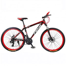 Doris Mountain Bike Adult Mountain Bike, Mountain Trail Bike Alloy Frame Outroad Bicycles, 24'' Front Shock MTB with Dual Disc Brakes, Bike for Men 140-160Cm, black red, 26inch 24speed