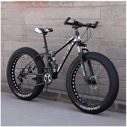 Aoyo Mountain Bike Adult Mountain Bikes, Fat Tire Dual-Suspension Mountain Bicycle, High-Carbon Steel Frame, All Terrain Mountain Bike, 26 Speeds, 7 / 21 / 24 / 27 Speed, 26 Inches 21 Speeds