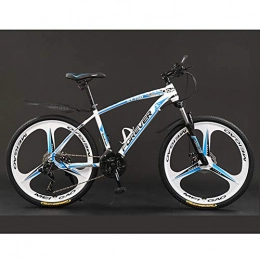 XIGE Mountain Bike Adult Mountain Bikes, Mountain Bike 3-Spoke Wheels, Dual Disc Brake Aluminum Frame MTB Bicycle Men / women Off-road Bike-White-24speed_24inches