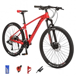 WANYE Bike Adult Performance Mountain Bike, Beginner To Intermediate Bicycle Riders, 26 / 27.5 / 29 Inches Wheels, 33-Speed Drivetrain, Large Aluminum Frame, Gray / Red red-29inches