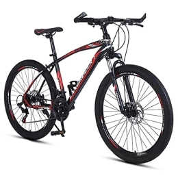 Generic Bike Adults Mountain Bike Carbon Steel Frame 21 / 24 / 27 Speed Alloy Rim Wheels with Hidden Disc Brake and Lockable Suspension Fork / Red / 21 Speed (Red 27 Speed