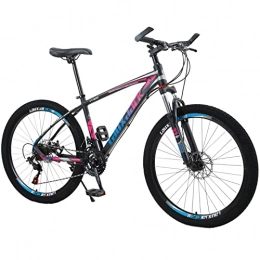 AZXV Bike Adults Mountain Bike High-Carbon Steel Full Suspension Bikes Mechanical Dual Disc Brake，24 / 27 / 30 Speed，26 Inch Wheels，variable Speed Bikes for Men / Women，Multiple Col black purple-24