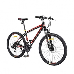 AEDWQ Bike AEDWQ 21-speed Mountain Bike, 26-inch Aluminum Alloy Frame, Dual Suspension Dual Disc Brake Bicycle, Spoke MTB Tires, Black Red