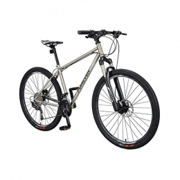 AEDWQ Mountain Bike AEDWQ 27-speed Mountain Bike, 27.5-inch Chrome-molybdenum Steel Frame, Dual Suspension Dual Disc Hydraulic Brake Bicycle, Spoke Type, MTB Tires, Silver (Color : 27 speed)