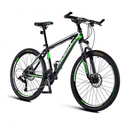 AEDWQ Bike AEDWQ 27-speed Mountain Bike, Aluminum Alloy Frame, Dual Disc Brake Bike, 26-inch Spoke MTB Tires, Black Red / Black Green / White Orange (Color : Black green)