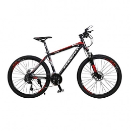 AEDWQ Mountain Bike AEDWQ 27-speed Off-road Mountain Bike, Aluminum Alloy Frame, Double Disc Brake Bike, 26-inch Spoke MTB Tires, Black Red / Grey Orange (Color : Black red)
