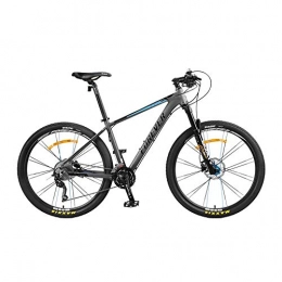 AEDWQ Bike AEDWQ 30-speed Mountain Bike, 27.5-inch Aluminum Alloy Frame, Double Disc Hydraulic Brake Bike, Spoke, MTB Tires, Gray-blue
