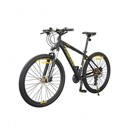 AEDWQ Mountain Bike AEDWQ 30-speed Mountain Bike, 27.5-inch Aluminum Alloy Frame, Dual Suspension, Dual Disc Hydraulic Disc Brake Bicycle, Spoke, MTB Tires, Black Gold (Color : Black gold)