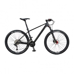 AEDWQ Bike AEDWQ 36-speed Mountain Bike, 27.5 Inch Carbon Fiber Frame, Dual Suspension Dual Disc Hydraulic Brake Bicycle, Spoke, MTB Tires, Black