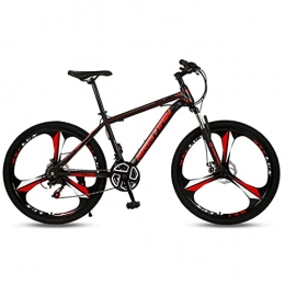 AEF Mountain Bike AEF 26 Inch Mountain Bike MTB Disc-Brake 3-Spokes, Front Suspension, Carbon Steel Frame, for Adults, black red, 24 speed