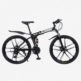 Alapaste  Alapaste Load Bearing Dedicated Durable Firm High-carbon Steel Bike, Not-slip Thicken Tires Mountain Bike, 34.1 Inch 24 Speed Full Suspension Bike-Black 34.1 inch.24 speed