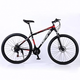 Alapaste Bike Alapaste Not Easily Deformed Durable Firm High Carbon Steel Material Bike, Front Suspension Double Disc Brake Bike, 34.1 Inch 24 Speed Mountain Bikes-Black and red 34.1 inch.24 speed
