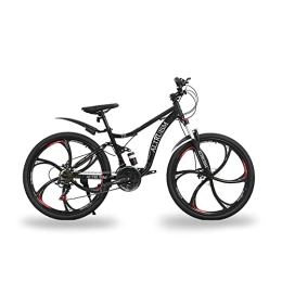 Altruism Bike ALTRUISM Mountain Bike Front And Rear Dual Disc Brakes 26" Shimano 21 Speed Gearbox Ultra High Carbon Steel Frame Dual Suspension 6 Spoke Wheels Cutter Wheels Mtb (Black)