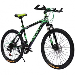 SANJIBAO Bike Aluminum Alloy Hardtail Mountain Bikes, 26 Inch Wheels, Mountain Trail Bike, 21 / 24 / 27 / 30-Speed Bicycle Full Suspension MTB Gears Dual Disc Brakes Outroad Bicycles, 25-Spoke Wheel, Green, 21 speed