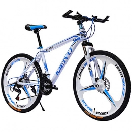 SANJIBAO Bike Aluminum Alloy Hardtail Mountain Bikes, 26 Inch Wheels, Mountain Trail Bike, 21 / 24 / 27 / 30-Speed Bicycle Full Suspension MTB Gears Dual Disc Brakes Outroad Bicycles, 3 Cutter Wheels, White, 21 speed
