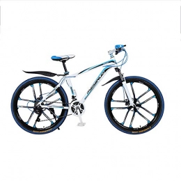 SANJIBAO Mountain Bike Aluminum Alloy Hardtail Mountain Bikes, 26 Inch Wheels, Mountain Trail Bike, 21 / 24 / 27-Speed Bicycle Full Suspension MTB Gears Dual Disc Brakes Outroad Bicycles, Blue 10 Cutter Wheels, 24 speed