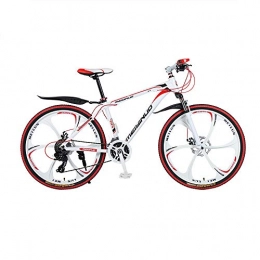 SANJIBAO Bike Aluminum Alloy Hardtail Mountain Bikes, 26 Inch Wheels, Mountain Trail Bike, 21 / 24 / 27-Speed Bicycle Full Suspension MTB Gears Dual Disc Brakes Outroad Bicycles, Red 6 Cutter Wheels, 21 speed