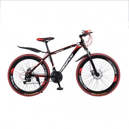 SANJIBAO Bike Aluminum Alloy Hardtail Mountain Bikes, 26 Inch Wheels, Mountain Trail Bike Off Road Bicycles, 21 / 24 / 27-Speed Bicycle Full Suspension MTB Gears Dual Disc Brakes Outroad Bicycles, Red, 24 speed