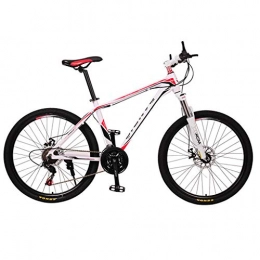 Bdclr Bike Aluminum alloy Mountain Bike 21 speed Overall frame Riding bicycle Spring fork Double disc brake, whitered