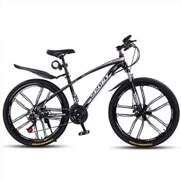 Amcerd Mountain Bike Amcerd Sports Leisure Synthetic Material Bicycle, Unisex Adult Bike Carbon steel 21 Speed Dual Disc brake 26Inches Wheels Bicycle For on and off road cycling Black Section DTen leaf tire