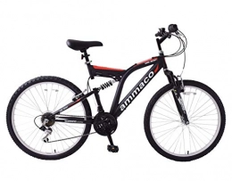 Ammaco Bike Ammaco. Dark Ascent 26" Dual Suspension Mountain Bike Shimano 18 Speed Black / Red 16" Frame