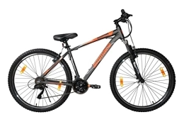 Ammaco Mountain Bike Ammaco Mountana Mens Mountain Bike 29" Wheel 19 Inch Alloy Frame Hardtail Front Suspension Grey Orange